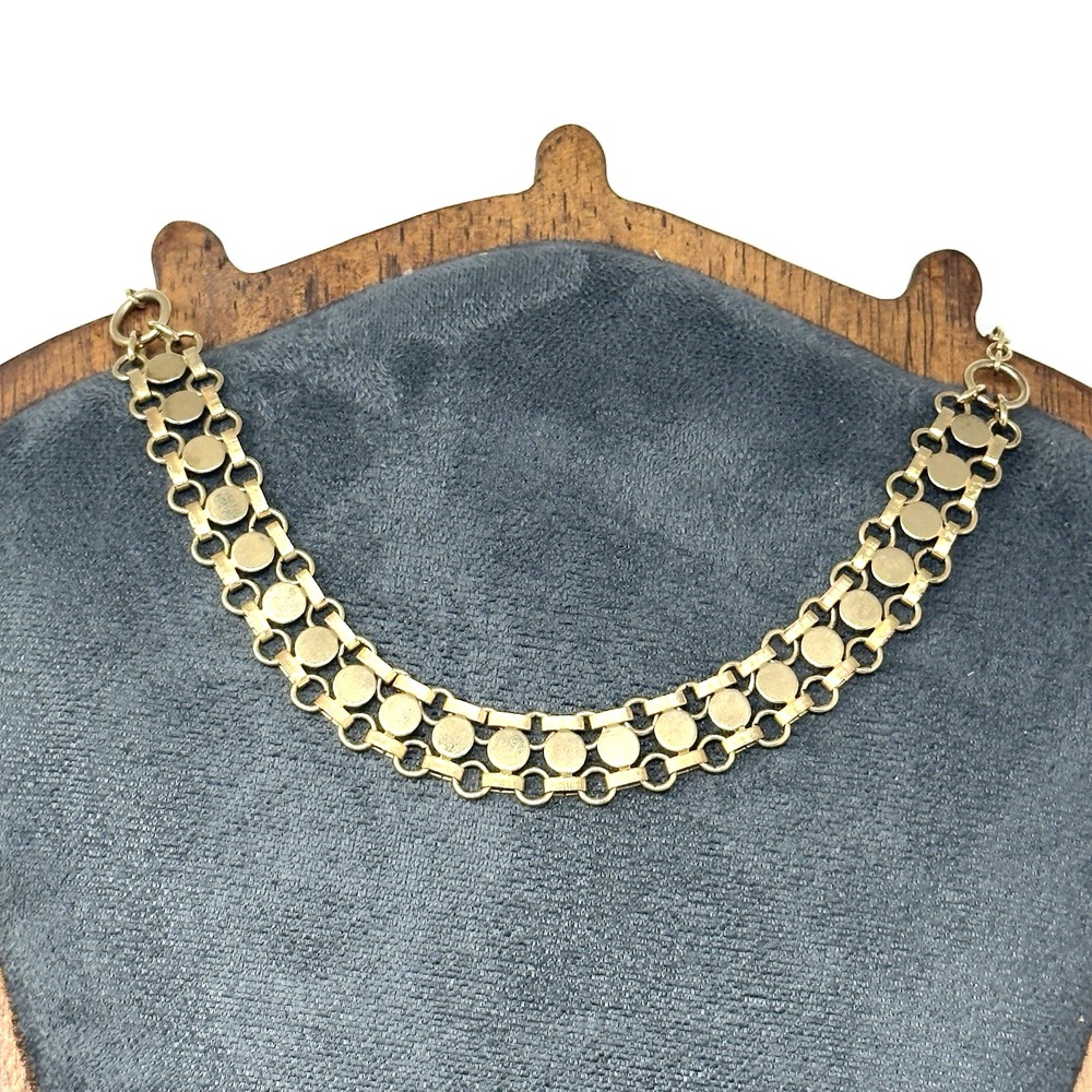 VTG Sarah Coventry Gold Tone Choker Necklace Bohemian Classic 16" Retro